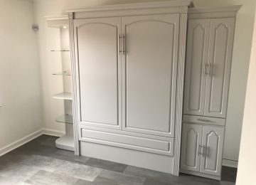 White Murphy Bed Over Sofa closed